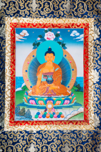 Shakyamuni Buddha. The reasons behind the choice of a Buddhist thangka are many and are related to our state of mind and emotions. The most common reason to have your own Buddhist statue is to use it as:      An instrument of devotion: A Buddhist thangka can help you to better identify and remember the qualities of divinity and integrate them into your practice using the teachings of Buddhism.     A support for meditation practices: Through the thangka and deity visualization, you can practice various exercises to find inner peace.     A blessing to your personal or professional environment: Buddhist thangkas can be consecrated and blessed by your lama / teacher / spiritual friend. Your daily routine while passing the thangka, will be to remind you of the qualities of the deity and / or make offerings to him (incense, flowers, saffron water, etc.).     An appreciation of the work of art: you recognize the artistic quality of this work and thus contribute to perpetuating this craft tradition. You can of course use it to create a specific atmosphere in your living space.